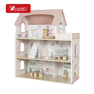 Realistic Toy Furniture Wood Modern Family Dollhouse for Kids Ages 3+ W06A587B